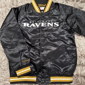 Mitchell & Ness Black Ravens Satin Jacket